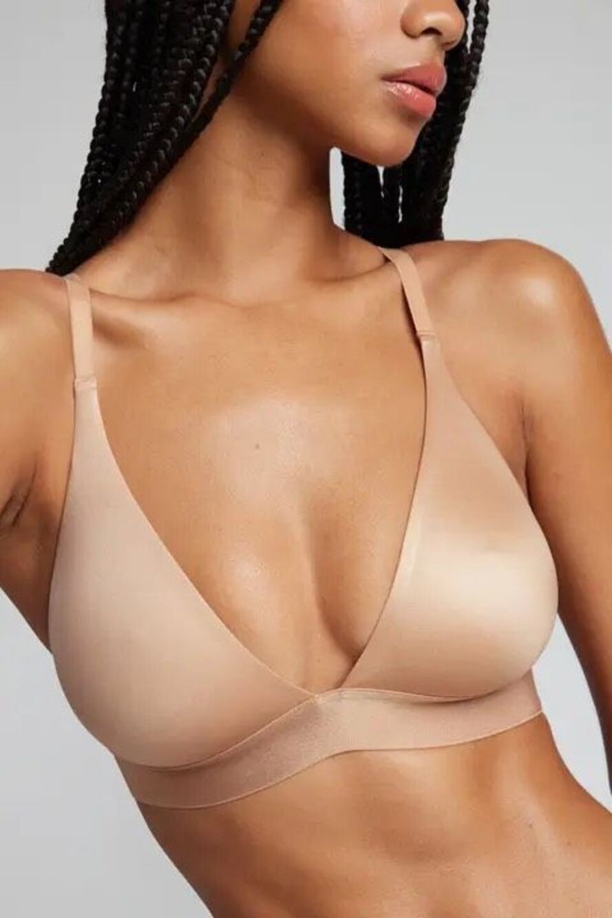 Negative Glacé Triangle Bra in Buff Size 5